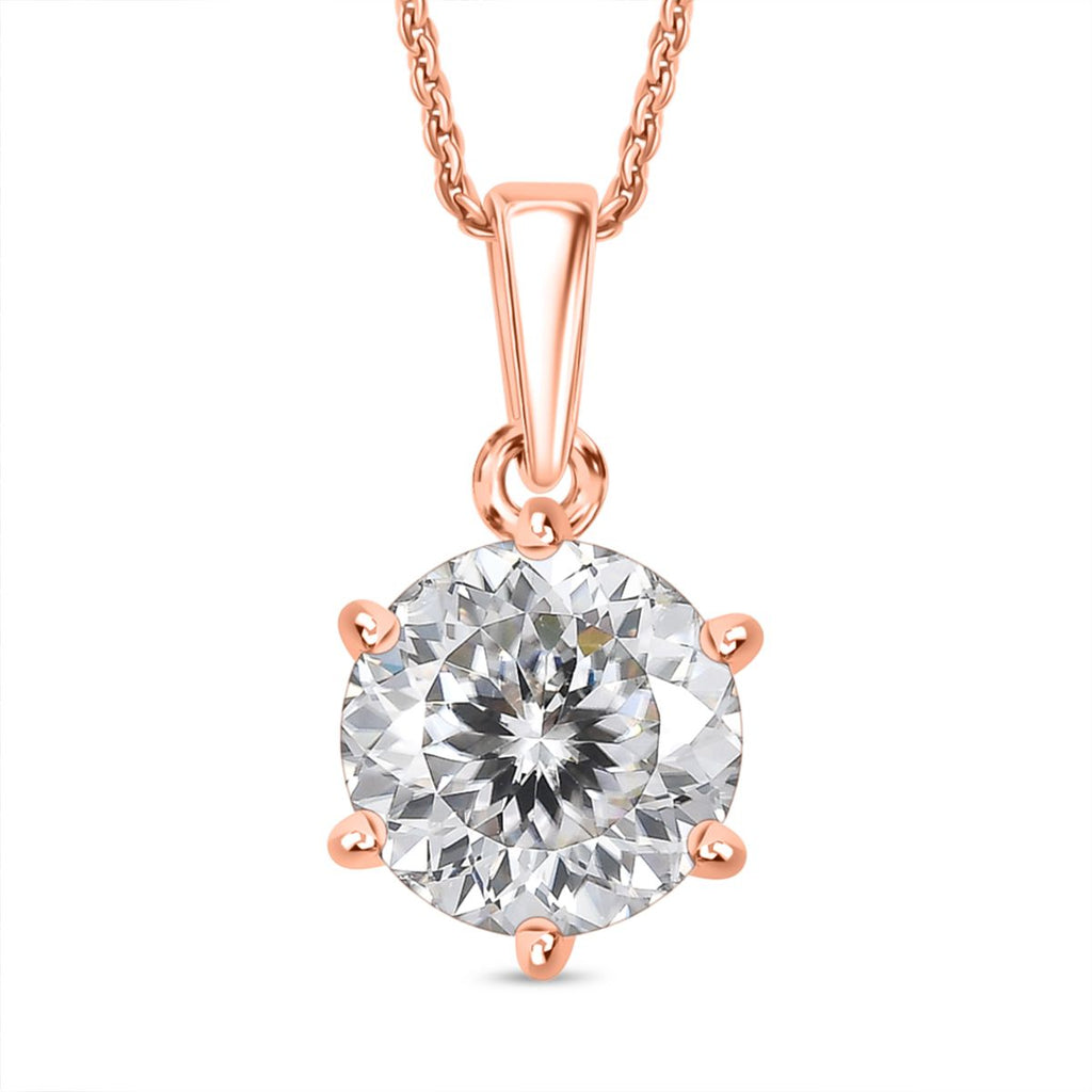 D'Joy 161 Facettiert Moissanit Schmuckset ca. 50 cm 925 Silber 750 Roségold Vermeil ca. 1.38 ct