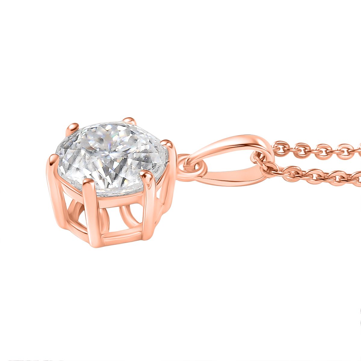 D'Joy 161 Facettiert Moissanit Schmuckset ca. 50 cm 925 Silber 750 Roségold Vermeil ca. 1.38 ct