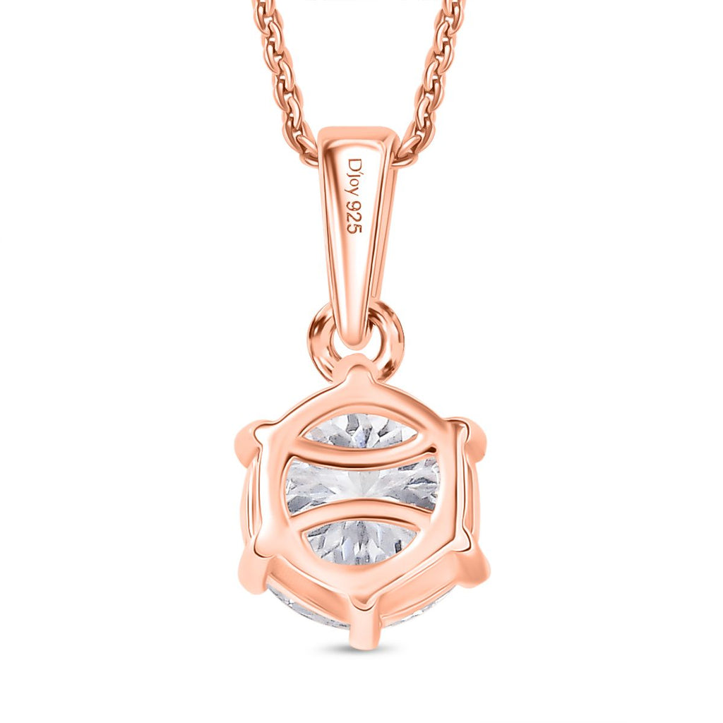 D'Joy 161 Facettiert Moissanit Schmuckset ca. 50 cm 925 Silber 750 Roségold Vermeil ca. 1.38 ct