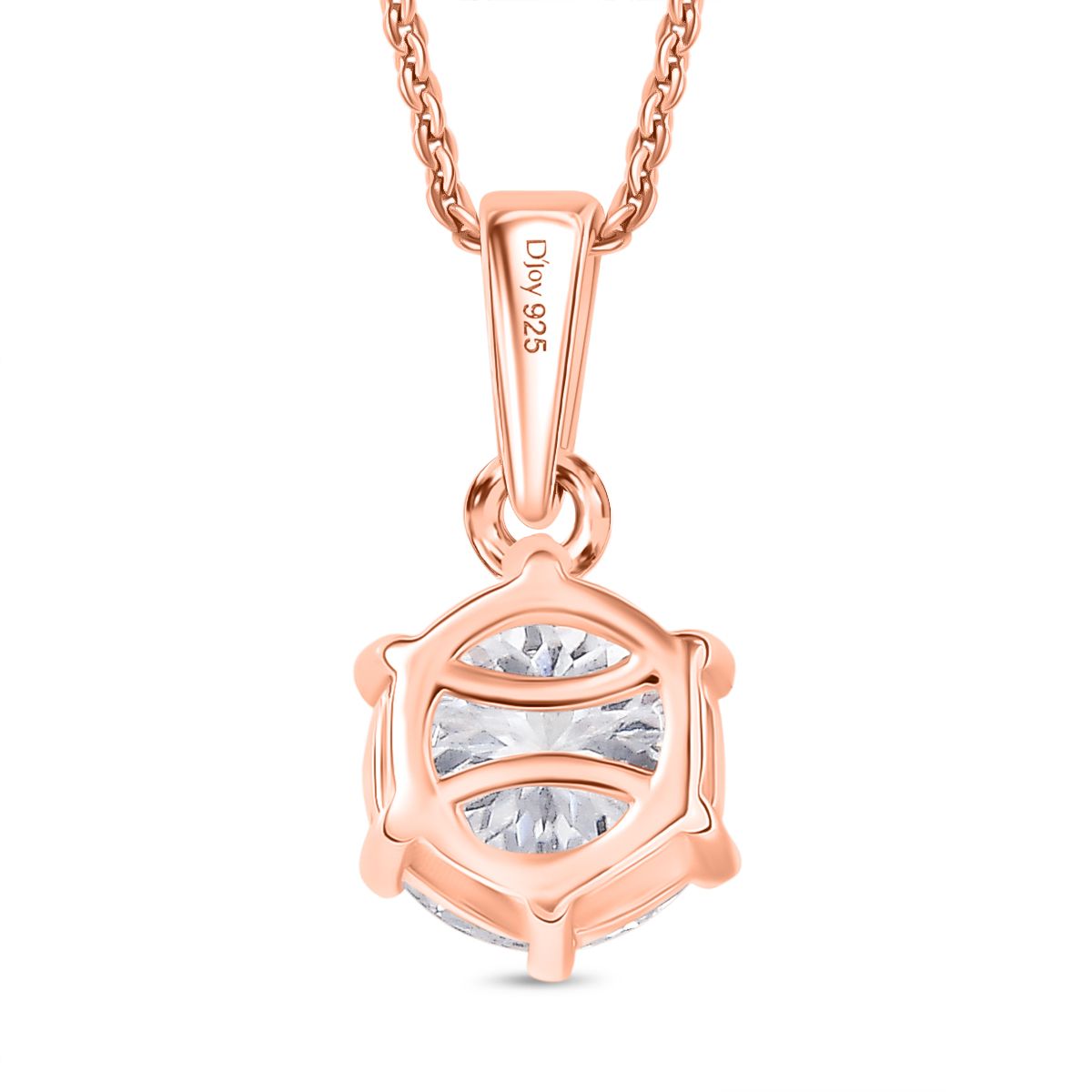 D'Joy 161 Facettiert Moissanit Schmuckset ca. 50 cm 925 Silber 750 Roségold Vermeil ca. 1.38 ct