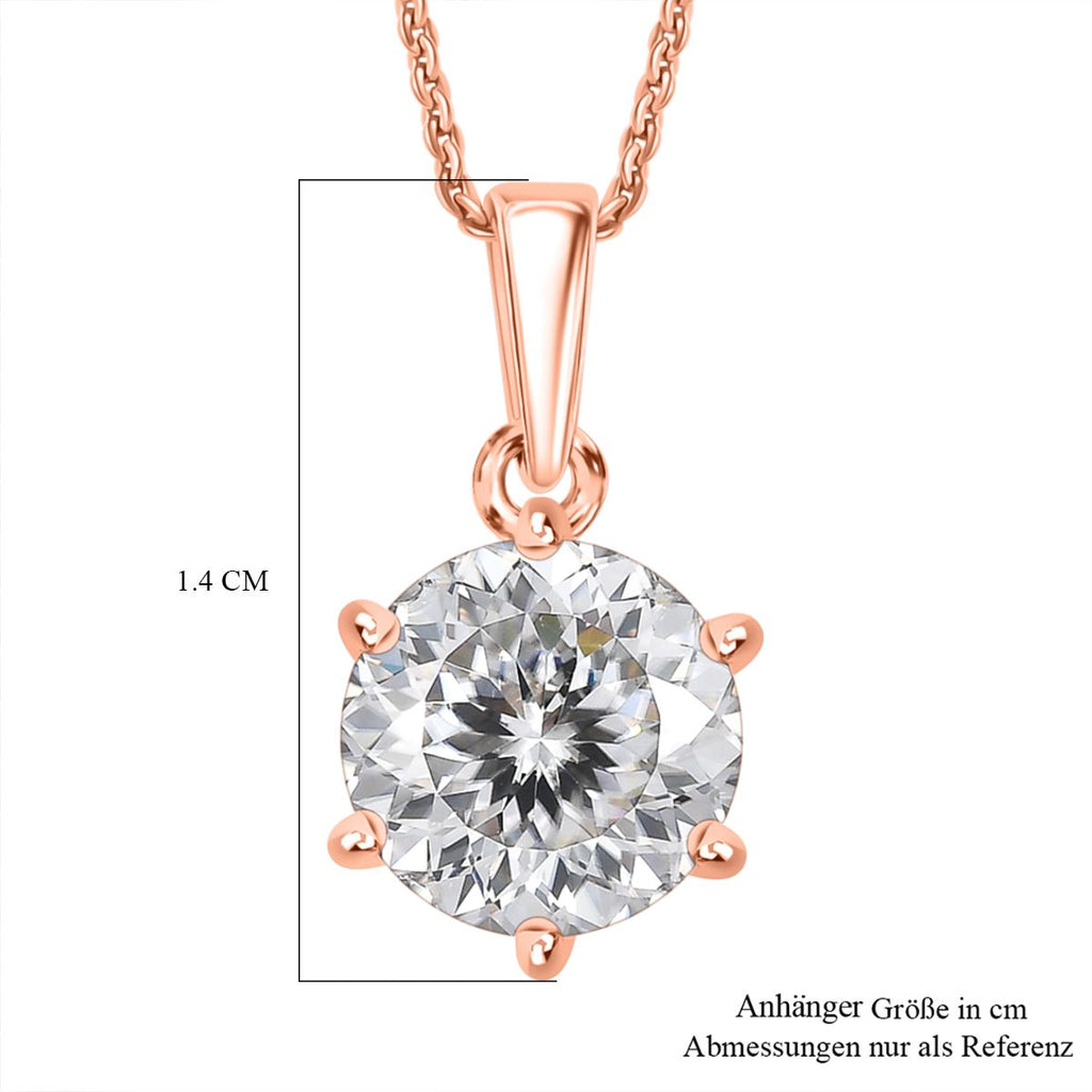 D'Joy 161 Facettiert Moissanit Schmuckset ca. 50 cm 925 Silber 750 Roségold Vermeil ca. 1.38 ct