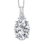 D'Joy Moissanit Anhänger mit Kette, ca. 50 cm 925 Silber rhodiniert ca. 13.16 ct
