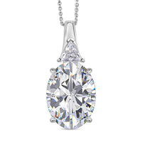 D'Joy Moissanit Anhänger mit Kette, ca. 50 cm 925 Silber rhodiniert ca. 13.16 ct
