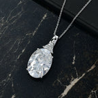D'Joy Moissanit Anhänger mit Kette, ca. 50 cm 925 Silber rhodiniert ca. 13.16 ct