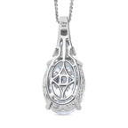 D'Joy Moissanit Anhänger mit Kette, ca. 50 cm 925 Silber rhodiniert ca. 13.16 ct