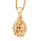 D'Joy Blush Turmalin, Weißer Zirkon Schmuckset ca. 50 cm 925 Silber 750 Gelbgold Vermeil ca. 1,02 ct.