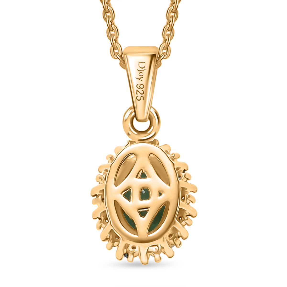 D'Joy Kagem Sambischer Smaragd, Weißer Zirkon Schmuckset ca. 50 cm 925 Silber 750 Gelbgold Vermeil ca. 0.91 ct
