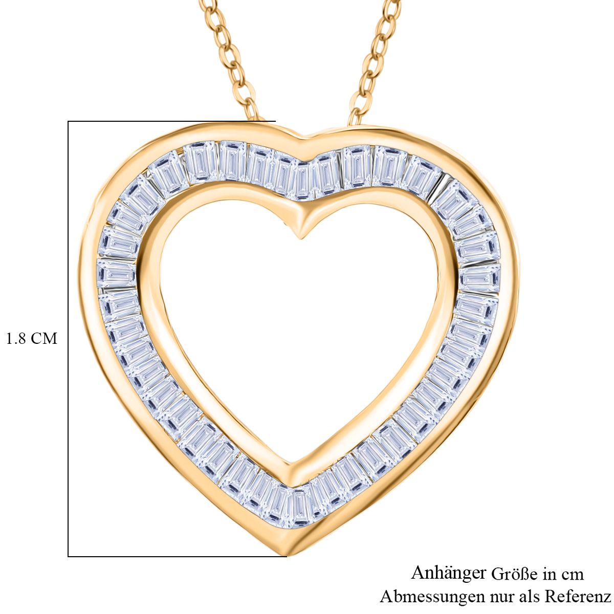 LUXURIANT DIAMOND - Lab Grown Diamant SI-GH SGL zertifiziert Anhänger mit Kette ca. 50 cm 925 Silber 750 Gelbgold Vermeil ca. 0.50 ct