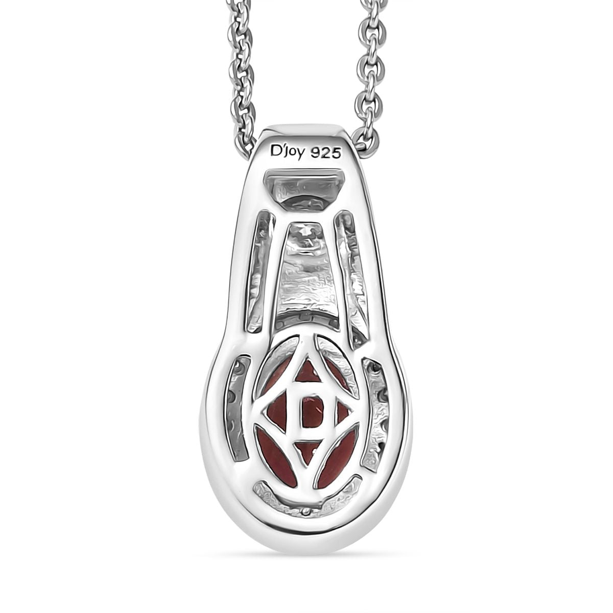 D'Joy AA Blush Turmalin, Moissanit Anhänger mit Kette, ca. 50 cm 925 Silber rhodiniert ca. 1.03 ct