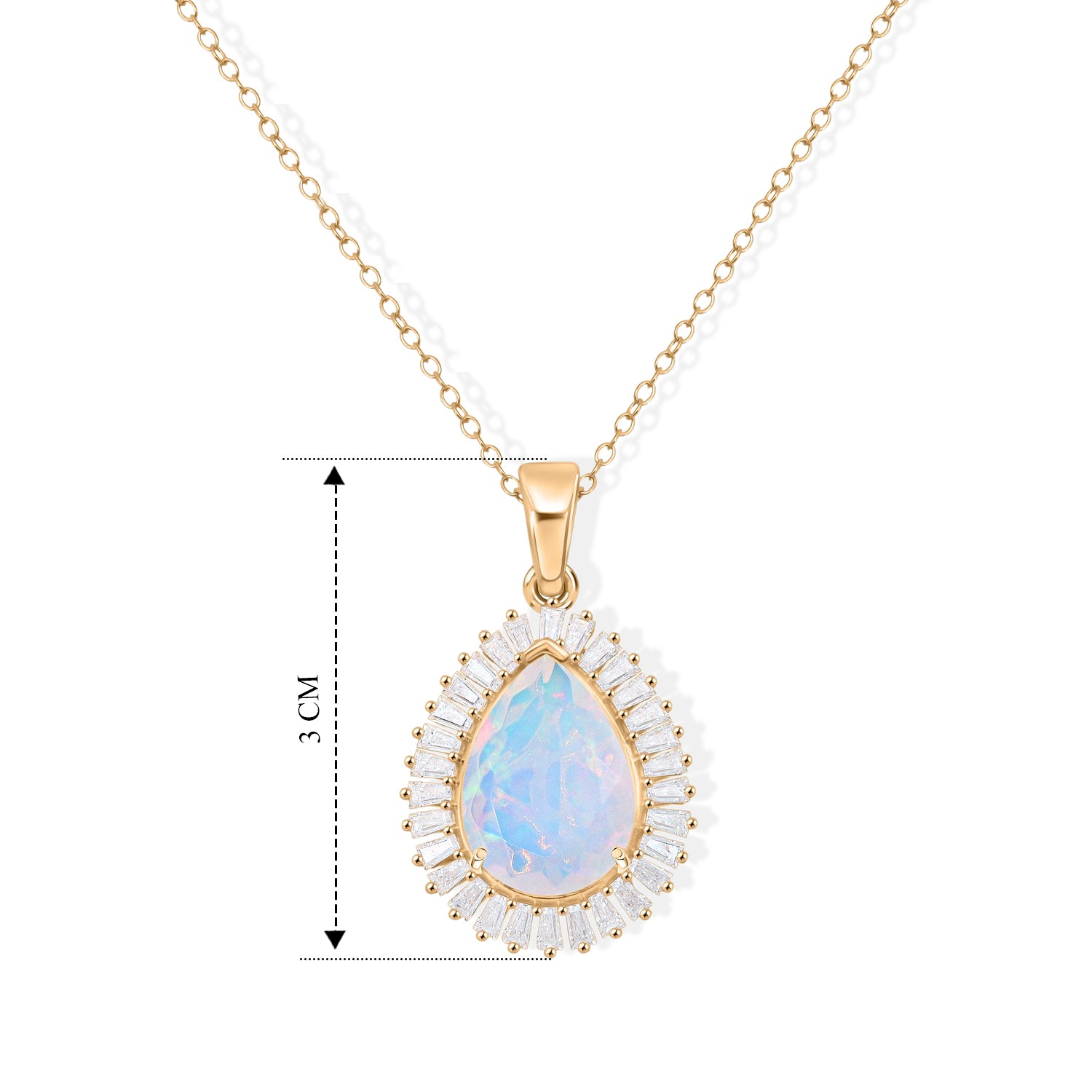 D'Joy AAA Natürlicher, äthiopischer Welo Opal, Moissanit Schmuckset ca. 50 cm 925 Silber 750 Gelbgold Vermeil ca. 4.15 ct