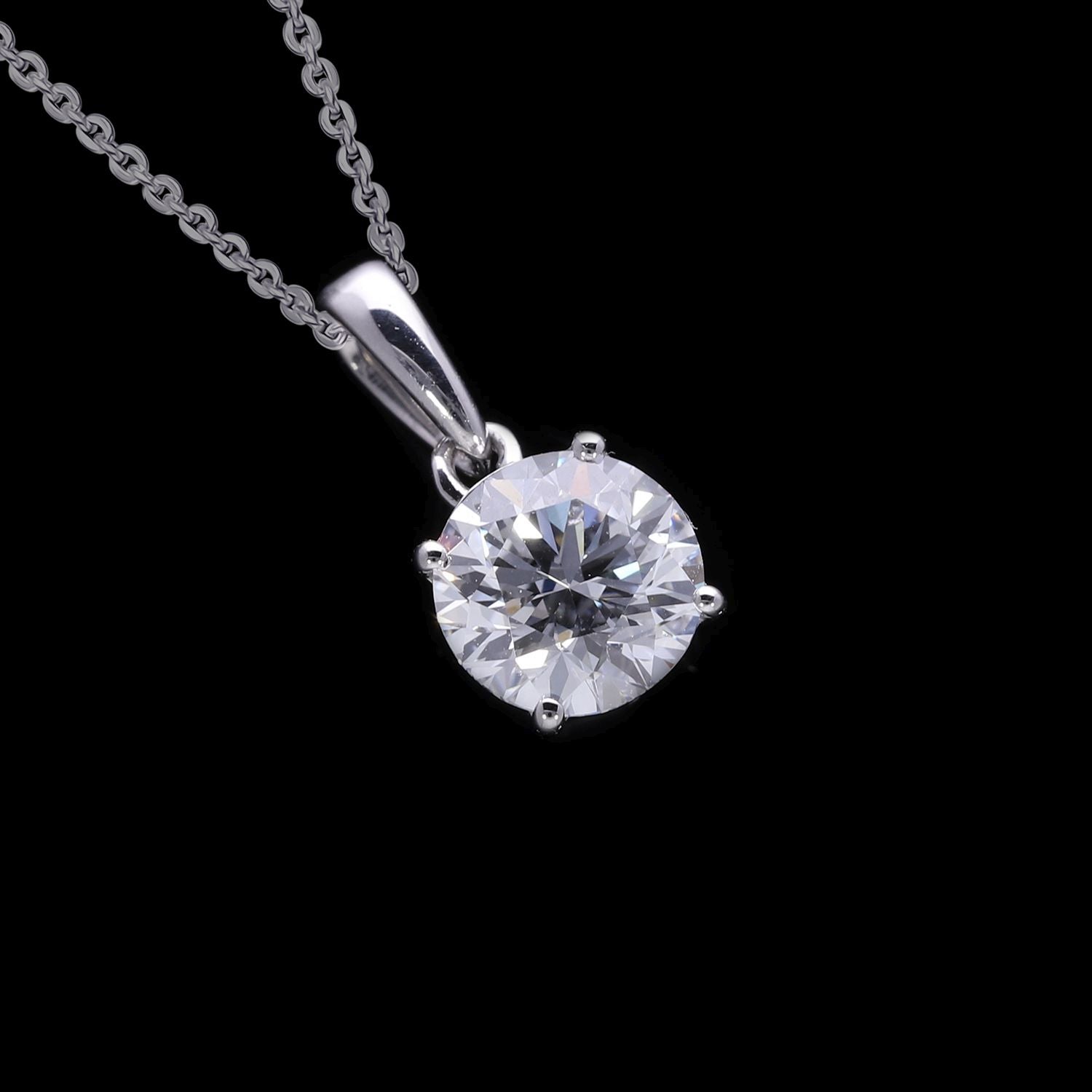 LUXURIANT DIAMOND - Lab Grown Diamant SI-GH SGL zertifiziert Anhänger mit Kette, ca. 50 cm 925 Silber rhodiniert ca. 1.00 ct