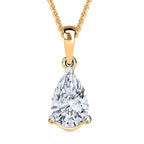 LUXURIANT DIAMOND - Lab Grown Diamant SI-GH SGL zertifiziert Anhänger mit Kette ca. 50 cm 925 Silber 750 Gelbgold Vermeil ca. 1.00 ct