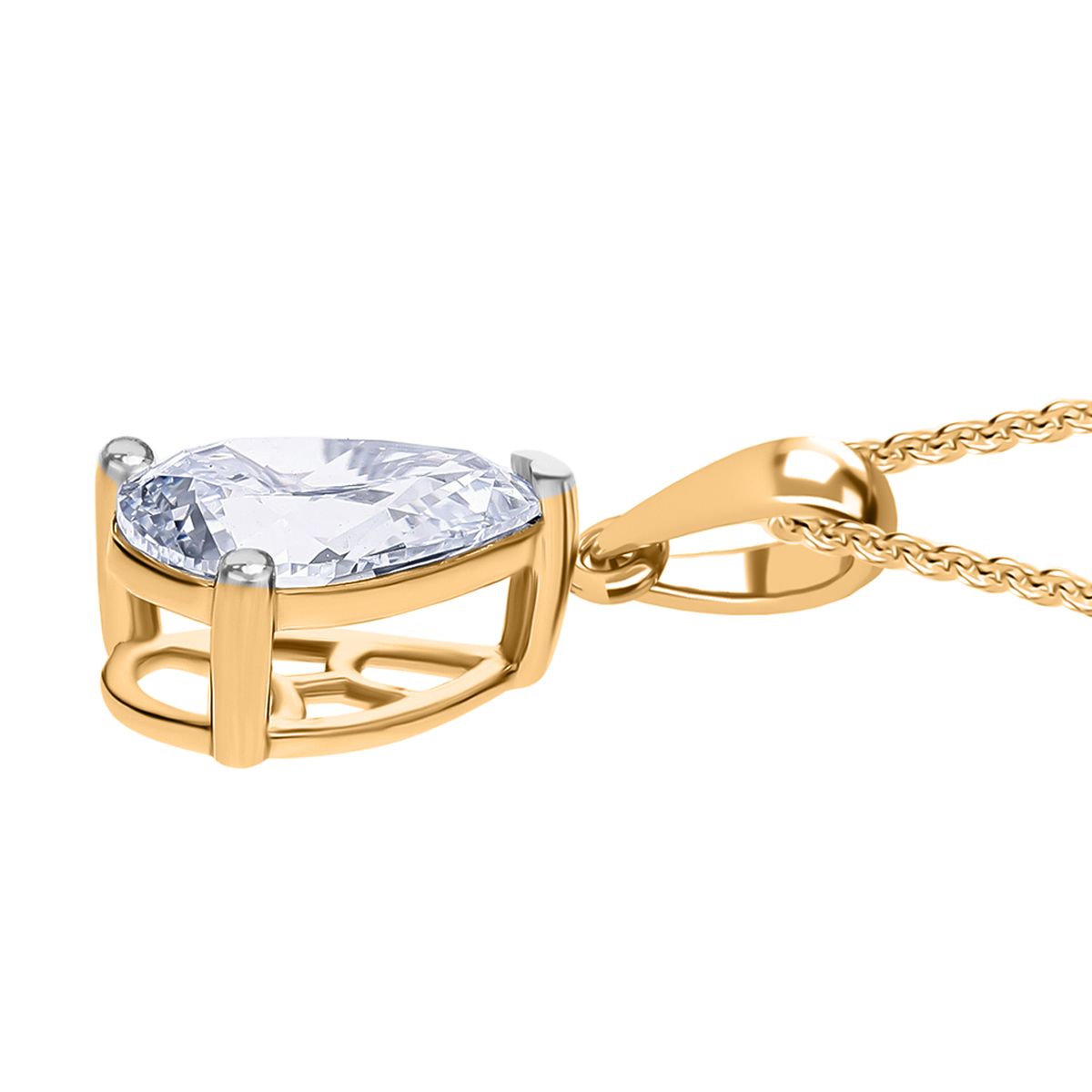 LUXURIANT DIAMOND - Lab Grown Diamant SI-GH SGL zertifiziert Anhänger mit Kette ca. 50 cm 925 Silber 750 Gelbgold Vermeil ca. 1.00 ct