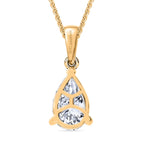LUXURIANT DIAMOND - Lab Grown Diamant SI-GH SGL zertifiziert Anhänger mit Kette ca. 50 cm 925 Silber 750 Gelbgold Vermeil ca. 1.00 ct