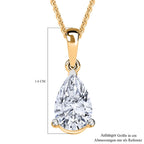 LUXURIANT DIAMOND - Lab Grown Diamant SI-GH SGL zertifiziert Anhänger mit Kette ca. 50 cm 925 Silber 750 Gelbgold Vermeil ca. 1.00 ct