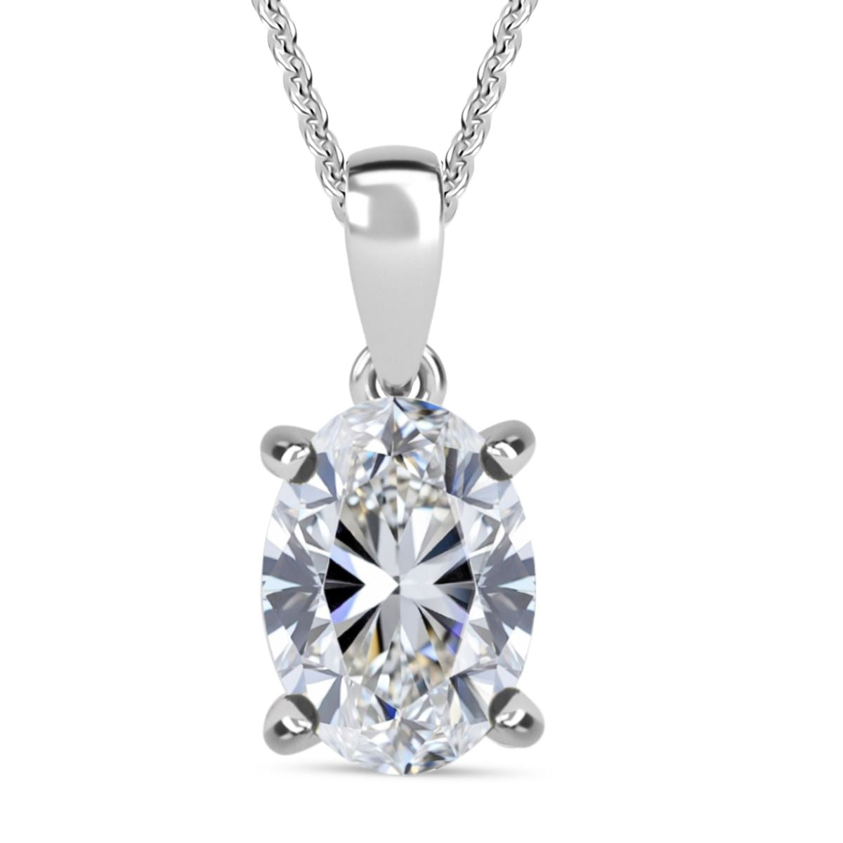 LUXURIANT DIAMOND - Lab Grown Diamant SI-GH SGL zertifiziert Anhänger mit Kette, ca. 50 cm 925 Silber rhodiniert ca. 1.00 ct