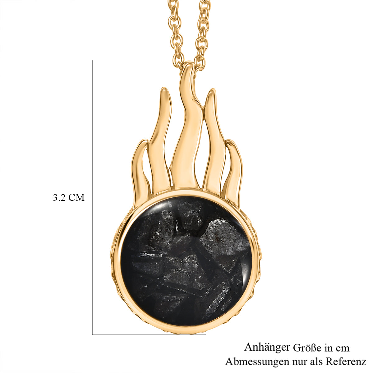 EVER TRUE Meteorit-Matrix Schmuckset ca. 50 cm Nickelfreies Messing 750 Gelb Vergoldet und Edelstahl 750 Gelb Vergoldet ca. 20,00 ct.