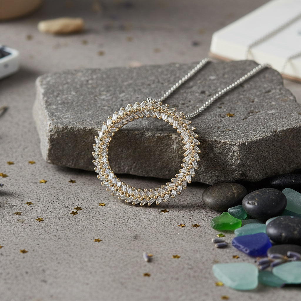 LUXURIANT DIAMOND - Lab Grown Blauer Diamant VS-EF SGL zertifiziert Schmuckset ca. 50 cm 925 Silber rhodiniert ca. 1,00 ct.