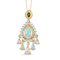 D'Joy AA Natürlicher, äthiopischer Welo Opal Anhänger mit Kette ca. 50 cm, 925 Silber 750 Gelbgold Vermeil ca. 2.41 ct