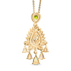 D'Joy AA Natürlicher, äthiopischer Welo Opal Anhänger mit Kette ca. 50 cm, 925 Silber 750 Gelbgold Vermeil ca. 2.41 ct