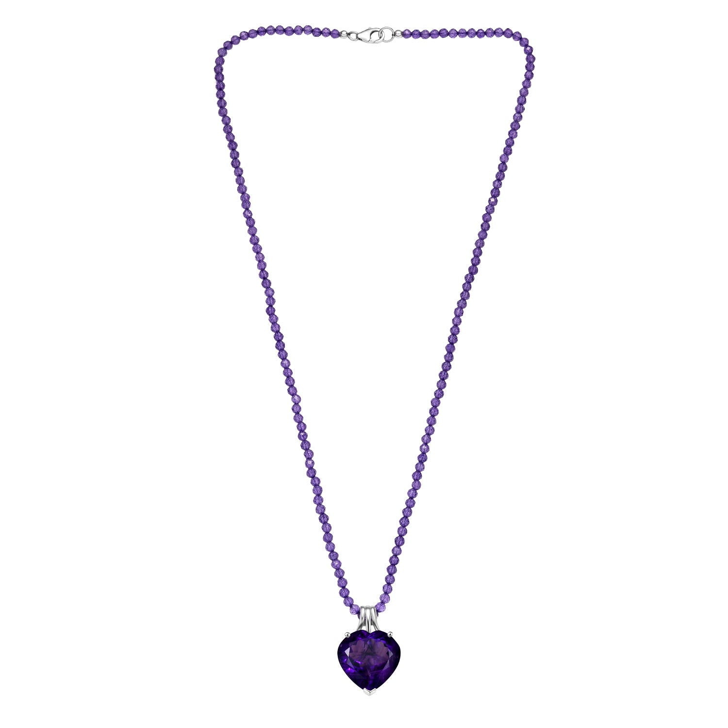 D'Joy AA Afrikanischer Amethyst Schmuckset ca. 50 cm 925 Silber rhodiniert ca. 58.32 ct