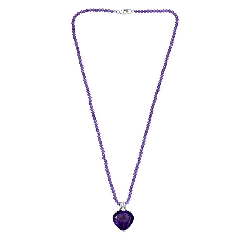 D'Joy AA Afrikanischer Amethyst Schmuckset ca. 50 cm 925 Silber rhodiniert ca. 58.32 ct