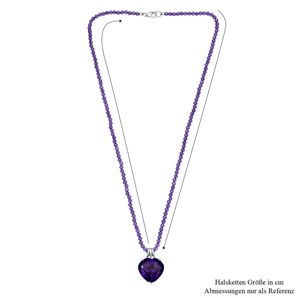 D'Joy AA Afrikanischer Amethyst Schmuckset ca. 50 cm 925 Silber rhodiniert ca. 58.32 ct