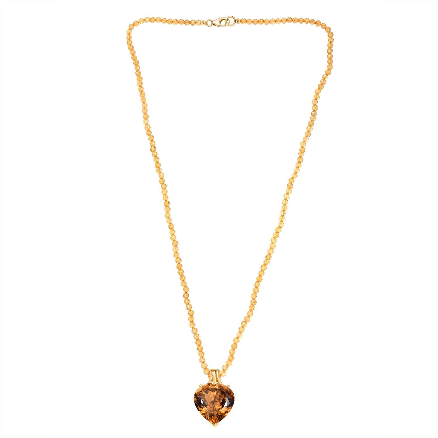 D'Joy AA Citrin Anhänger mit Kette, ca. 50 cm 925 Silber 750 Gelbgold Vermeil ca. 82.93 ct