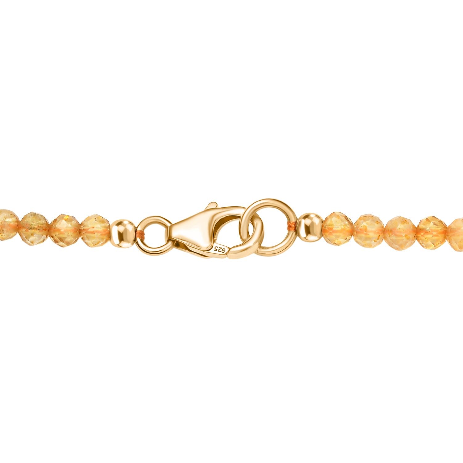 D'Joy AA Citrin Anhänger mit Kette, ca. 50 cm 925 Silber 750 Gelbgold Vermeil ca. 82.93 ct