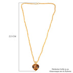 D'Joy AA Citrin Anhänger mit Kette, ca. 50 cm 925 Silber 750 Gelbgold Vermeil ca. 82.93 ct