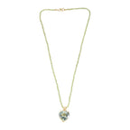 D'Joy AA Prasiolith, Natürlicher Peridot Anhänger mit Kette, ca. 50 cm 925 Silber 750 Gelbgold Vermeil ca. 59.59 ct