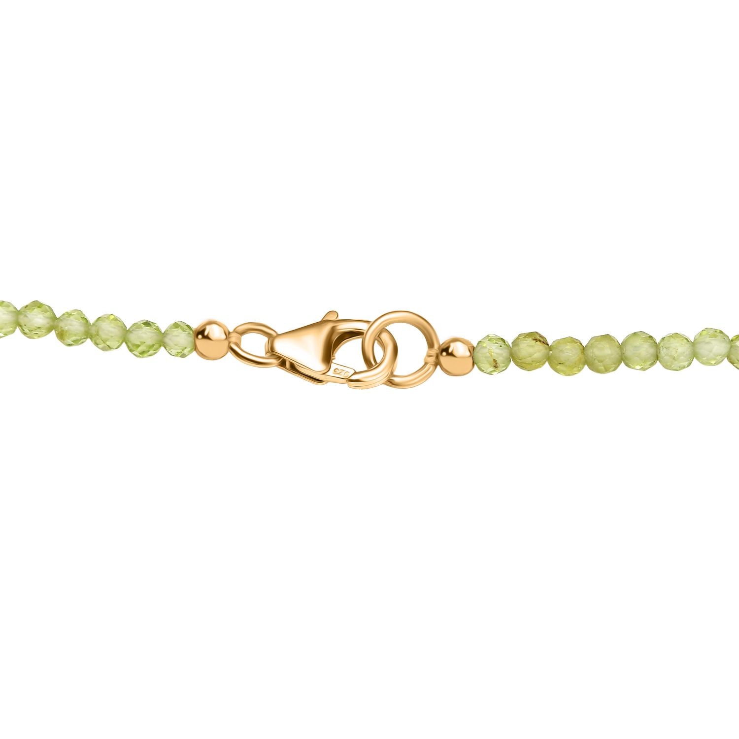 D'Joy AA Prasiolith, Natürlicher Peridot Anhänger mit Kette, ca. 50 cm 925 Silber 750 Gelbgold Vermeil ca. 59.59 ct