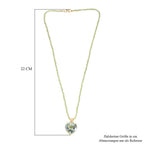 D'Joy AA Prasiolith, Natürlicher Peridot Anhänger mit Kette, ca. 50 cm 925 Silber 750 Gelbgold Vermeil ca. 59.59 ct
