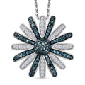 D'Joy Blauer Diamant, Weißer Diamant Schmuckset ca. 50 cm 925 Silber rhodiniert ca. 1.00 ct