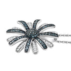 D'Joy Blauer Diamant, Weißer Diamant Schmuckset ca. 50 cm 925 Silber rhodiniert ca. 1.00 ct