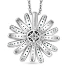 D'Joy Blauer Diamant, Weißer Diamant Schmuckset ca. 50 cm 925 Silber rhodiniert ca. 1.00 ct
