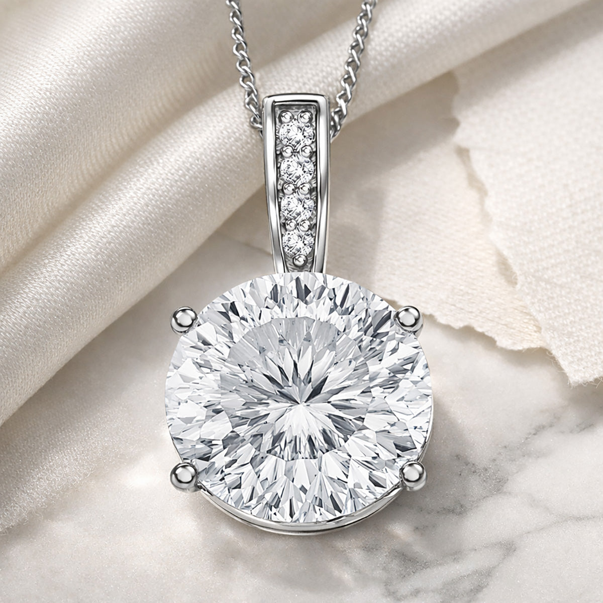 D'Joy Moissanit Schmuckset ca. 45 cm 925 Silber rhodiniert ca. 6.01 ct