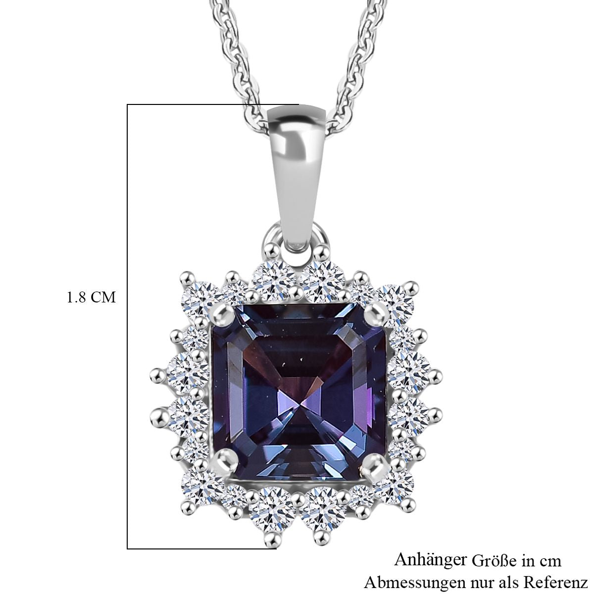 LUXURIANT - AAA Lab Grown Alexandrit, Lab Grown Diamant Schmuckset ca. 50 cm 925 Silber rhodiniert ca. 2.42 ct