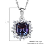 LUXURIANT - AAA Lab Grown Alexandrit, Lab Grown Diamant Schmuckset ca. 50 cm 925 Silber rhodiniert ca. 2.42 ct