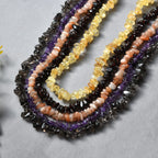 5er set - Multi-Edelstein Halsketten 76 cm mit Amethyst, Granat, Citrin, Sonnenstein ca. 1352.00 ct