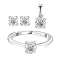 D'Joy Moissanit Schmuckset 925 Silber platiniert (Größe 16) ca. 1,34 ct.