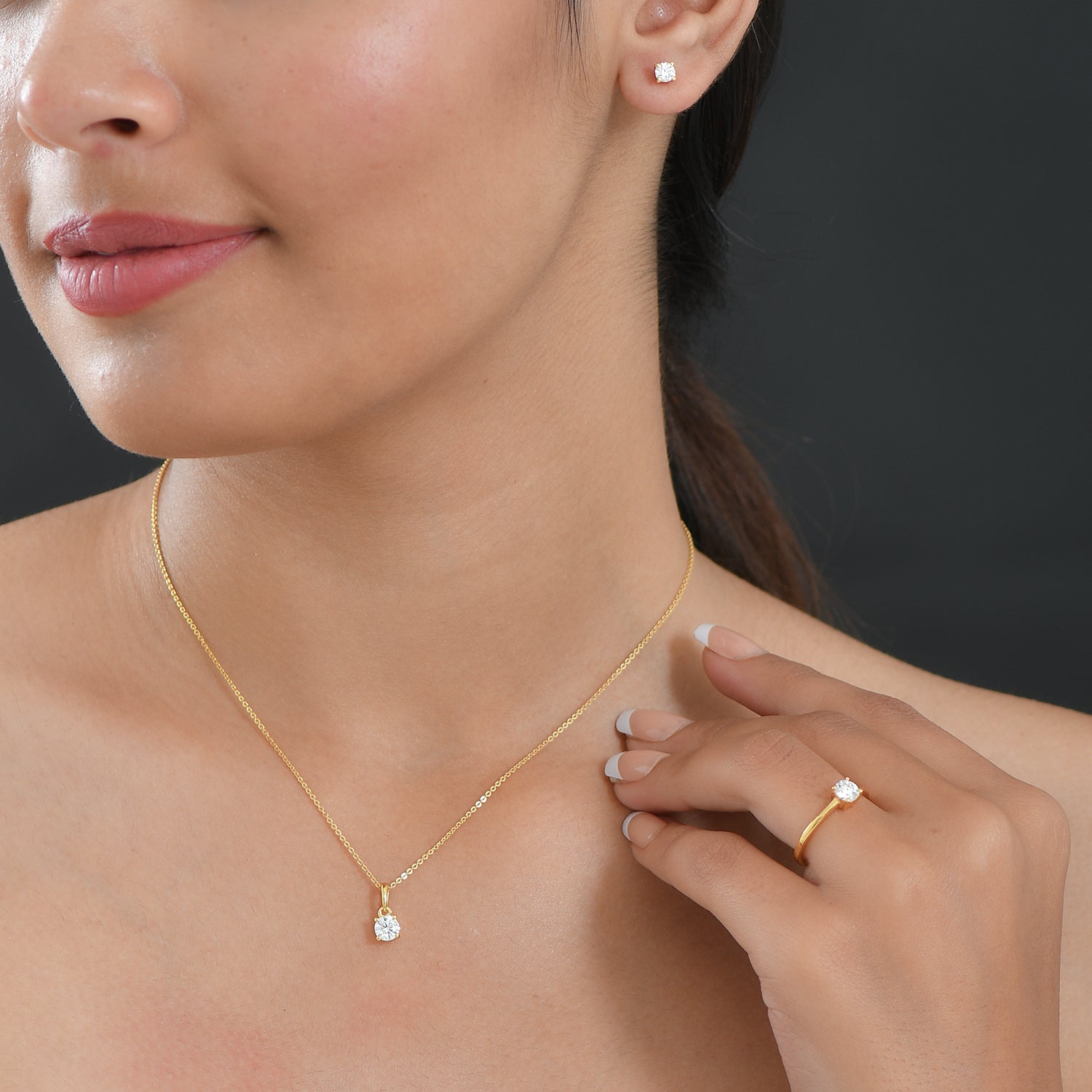 D'Joy Moissanit Schmuckset 925 Silber platiniert ca. 1,34 ct.