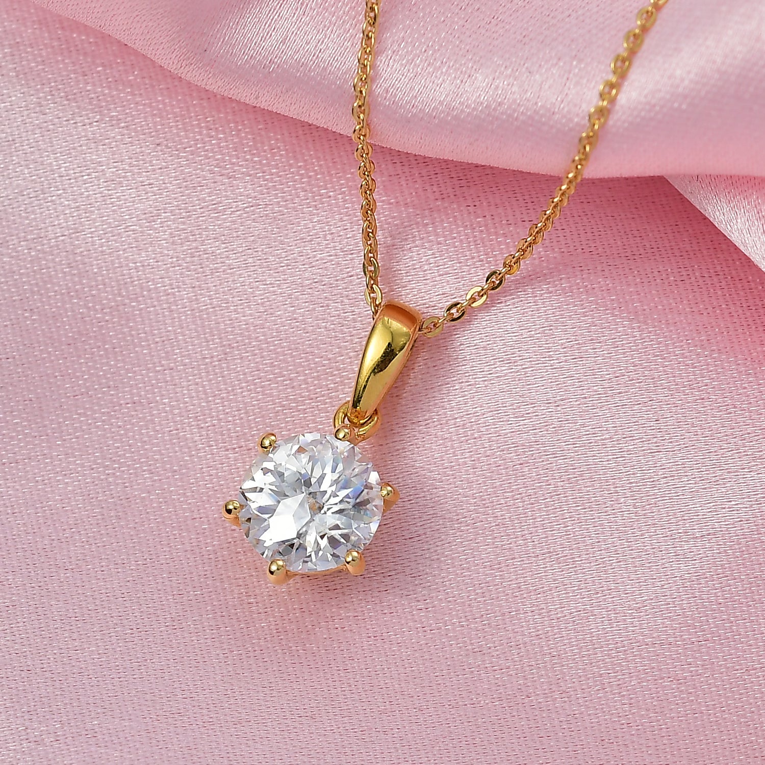 D'Joy Moissanit Schmuckset ca. 50 cm 925 Silber 750 Gelb Vergoldet ca. 1.78 ct