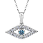 LUXURIANT DIAMOND - Lab Grown Blauer Diamant SI-GH, Lab Grown Weißer Diamant SI-GH Schmuckset ca. 50 cm 925 Silber rhodiniert ca. 0,50 ct.