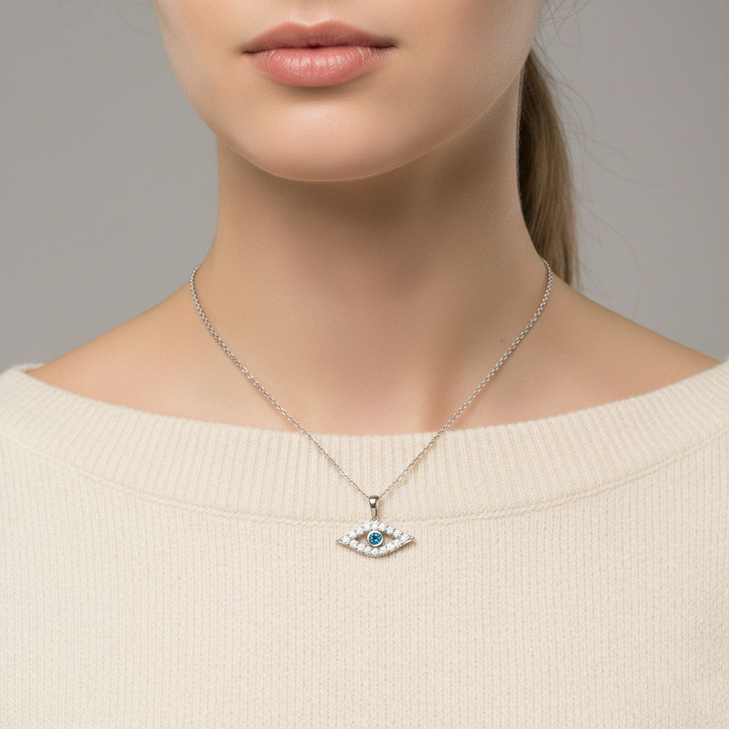 LUXURIANT DIAMOND - Lab Grown Blauer Diamant SI-GH, Lab Grown Weißer Diamant SI-GH Schmuckset ca. 50 cm 925 Silber rhodiniert ca. 0,50 ct.