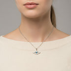 LUXURIANT DIAMOND - Lab Grown Blauer Diamant SI-GH, Lab Grown Weißer Diamant SI-GH Schmuckset ca. 50 cm 925 Silber rhodiniert ca. 0,50 ct.