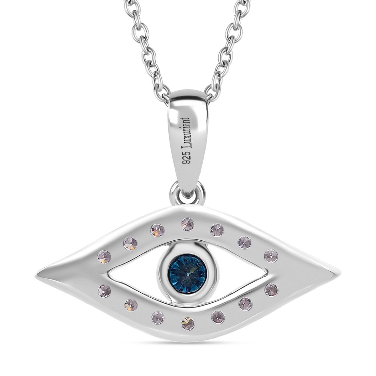 LUXURIANT DIAMOND - Lab Grown Blauer Diamant SI-GH, Lab Grown Weißer Diamant SI-GH Schmuckset ca. 50 cm 925 Silber rhodiniert ca. 0,50 ct.