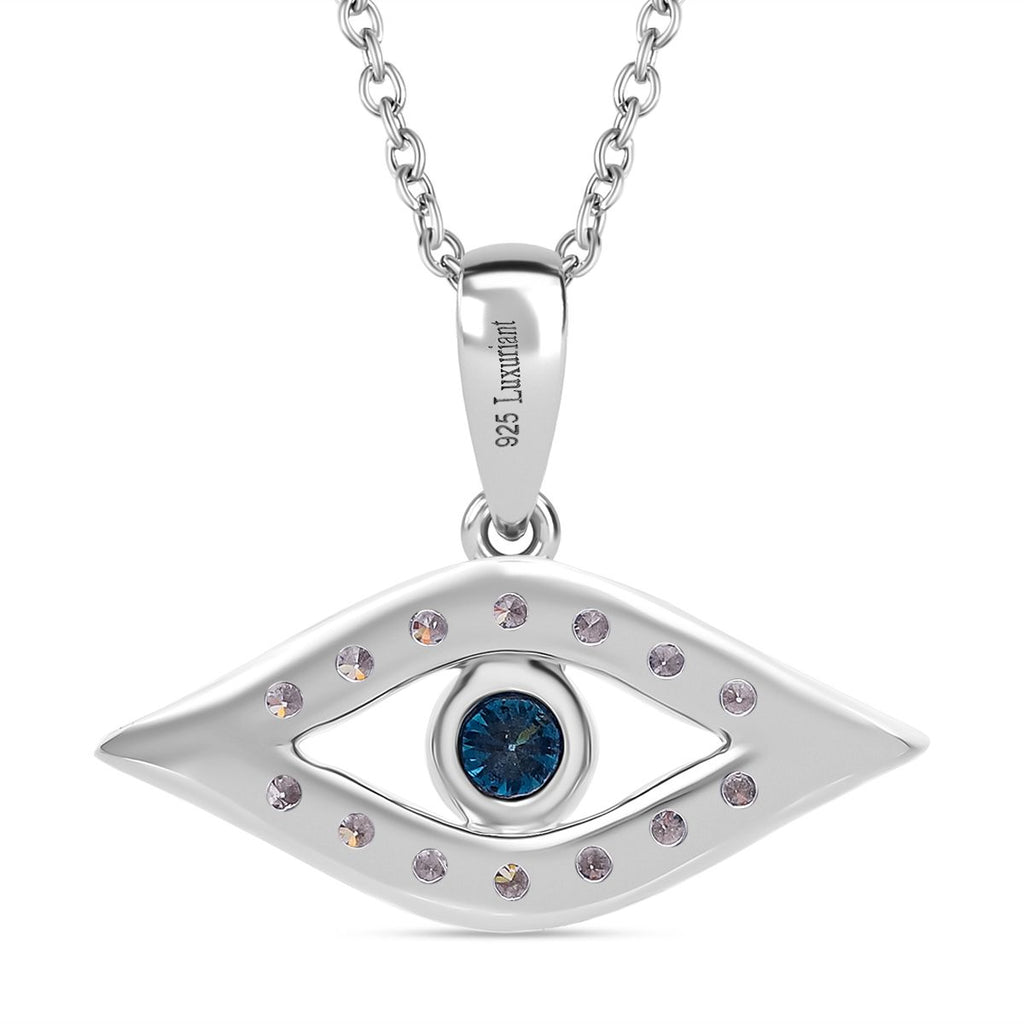 LUXURIANT DIAMOND - Lab Grown Blauer Diamant SI-GH, Lab Grown Weißer Diamant SI-GH Schmuckset ca. 50 cm 925 Silber rhodiniert ca. 0,50 ct.