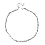 5er Set Hämatit Halsketten Herz Kugel Facettiert Gedreht ca 50 cm + 5 cm Extender, Silberfarben, ca. 724.00 ct