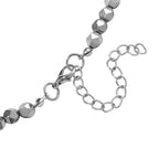 5er Set Hämatit Halsketten Herz Kugel Facettiert Gedreht ca 50 cm + 5 cm Extender, Silberfarben, ca. 724.00 ct